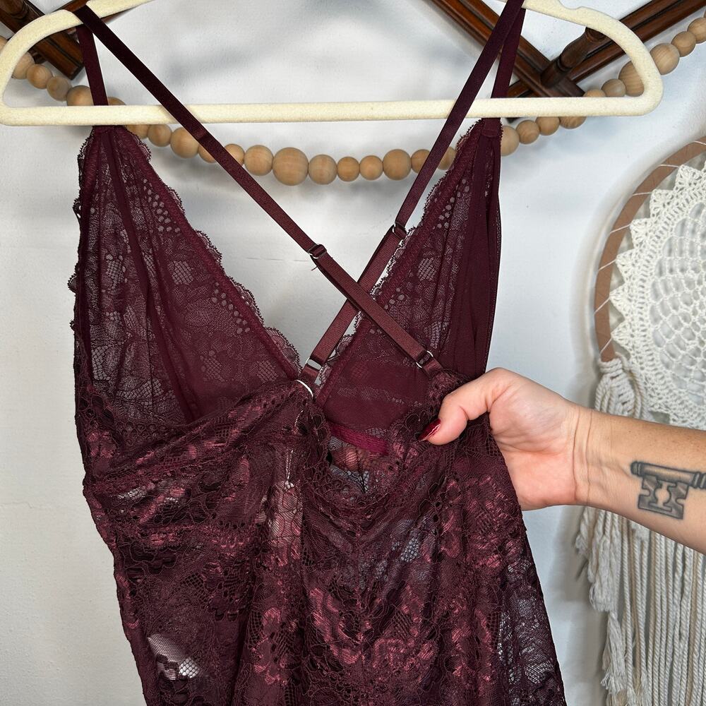 NEW Avidlove Wine Lace One Piece Lingerie - Picture 5 of 5